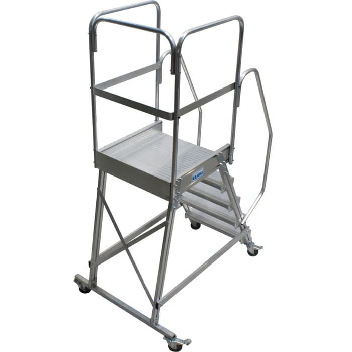 Лестница-платформа KRAUSE CORDA, с площадкой, алюминиевая, 5 ступеней