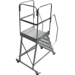 Лестница-платформа KRAUSE CORDA, с площадкой, алюминиевая, 5 ступеней