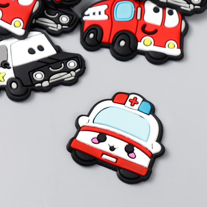 Декоративные элементы для творчества «Арт Узор. Спецслужбы. Транспорт», набор 15 шт., резина, 2.8×3.5 см, МИКС