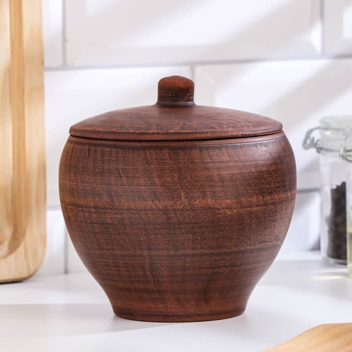 Горшок для жаркого «Гладкий», 550 мл, красная глина