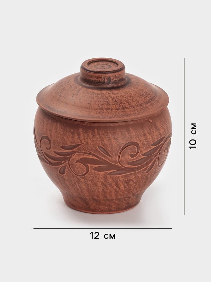 Горшочек для запекания «Вьюнок», 550 мл, 12×10 см, красная глина