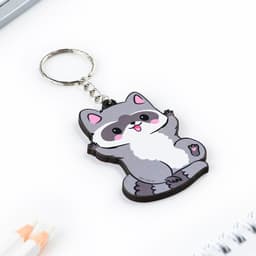 Брелок для ключей деревянный «Енот», 4.4×6.4 см