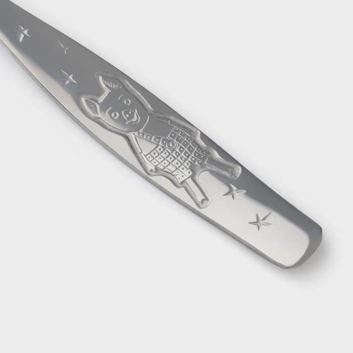 Ложка детская столовая «Антошка», длина 16 см, толщина 2 мм, цвет серебряный