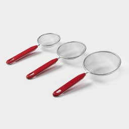 Сито для просеивания Доляна, набор 3 шт., d=8 см, d=10 см, d=11.7 см, красный