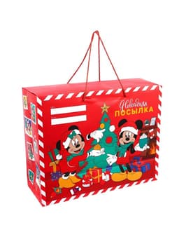 Пакет подарочный «Новый год» 40×30×19 см, Микки Маус