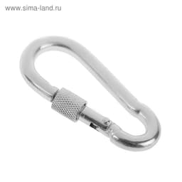 Карабин монтажный с фиксатором ТУНДРА krep, DIN5299D, 4×40 мм, оцинкованный, 1 шт.