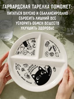 Менажница «Давай правильно питаться», 21 см, 3 ячейки, керамическая