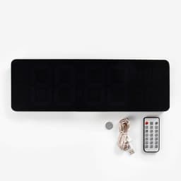 Часы настенные электронные, настольные, календарь, будильник, термометр, 39×13 см, белая индикация