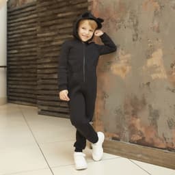 Комбинезон детский с начёсом KAFTAN Basic line, размер 26 (80-86 см), чёрный