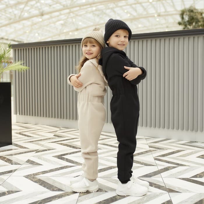 Комбинезон детский с начёсом KAFTAN Basic line, размер 26 (80-86 см), чёрный