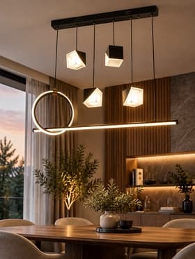 Люстра светодиодная BayerLux 2676/6, 126 Вт, 3 режима, чёрная, 76×27 см