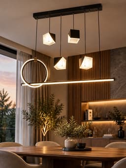 Люстра светодиодная BayerLux 2676/6, 126 Вт, 3 режима, чёрная, 76×27 см