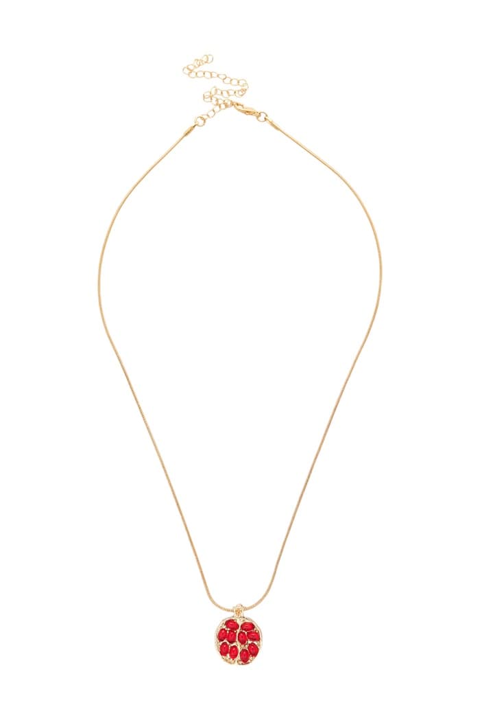 Кулон на цепочке «Гранат», бордовый в золоте, L= 45 см