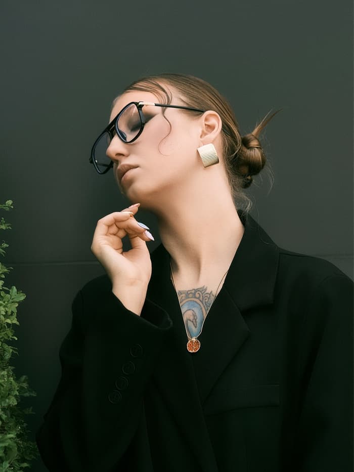 Кулон на цепочке «Гранат», бордовый в золоте, L= 45 см