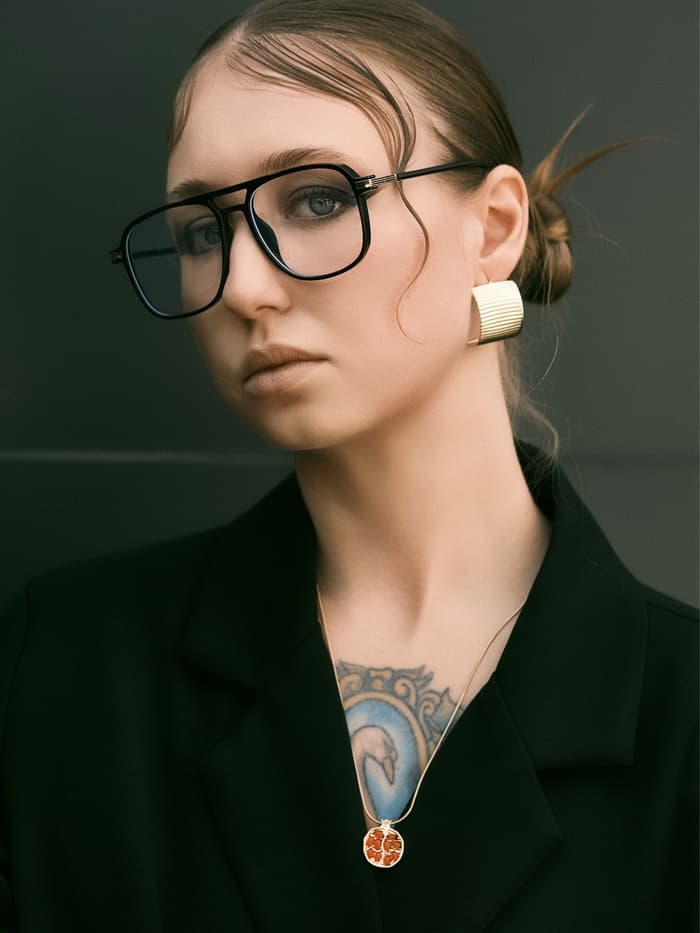 Кулон на цепочке «Гранат», бордовый в золоте, L= 45 см