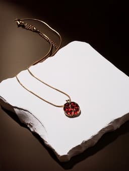 Кулон на цепочке «Гранат», бордовый в золоте, L= 45 см