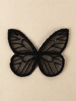 Аппликация для одежды «Бабочка», текстильная, 3.5×4 см, 10 шт., чёрная