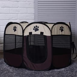 Вольер для животных, тентовый, 68×45 см, 8 стенок, текстиль, пластик, коричневый