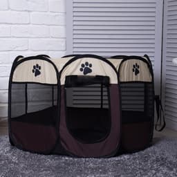 Вольер для животных, тентовый, 68×45 см, 8 стенок, текстиль, пластик, коричневый