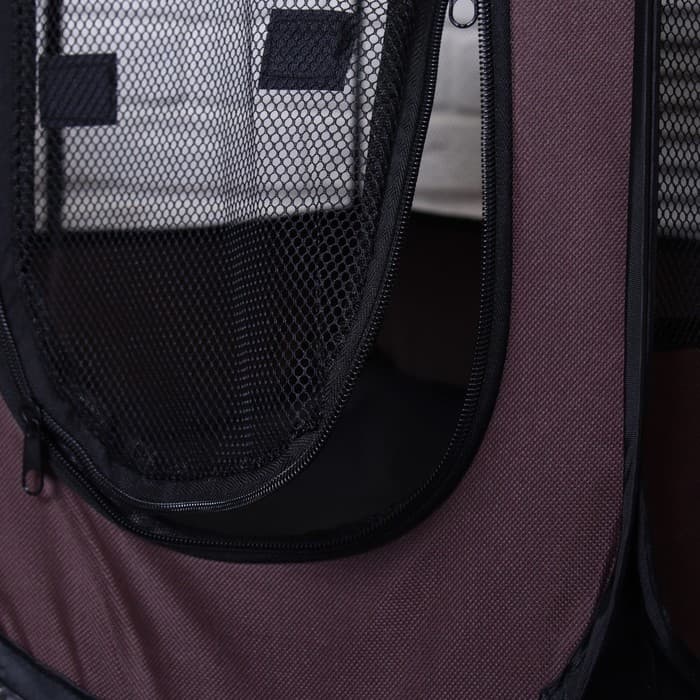 Вольер для животных, тентовый, 68×45 см, 8 стенок, текстиль, пластик, коричневый