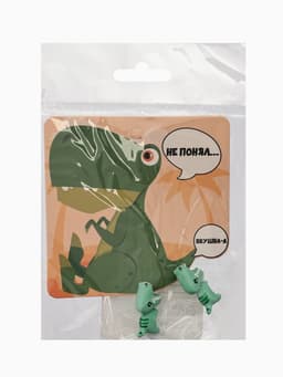 Серьги из полимерной глины «Динозавр», зелёные