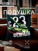 Подушка декоративная «Этель. C 23 февраля», 40×40 см, велюр