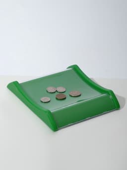 Монетница двухкомпонентная, с местом для рекламной вставки, 19.3×16.3×2.5 см, зелёная