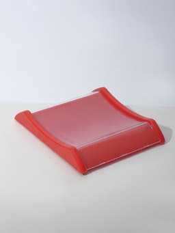 Монетница двухкомпонентная, с местом для рекламной вставки, 19.3×16.3×2.5 см, красная
