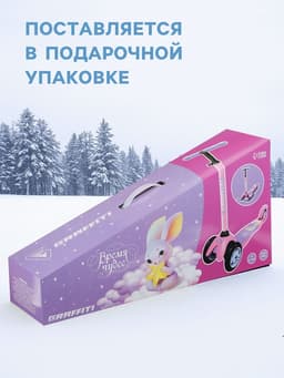 Самокат-снегокат 2 в 1 GRAFFITI «Зайка»