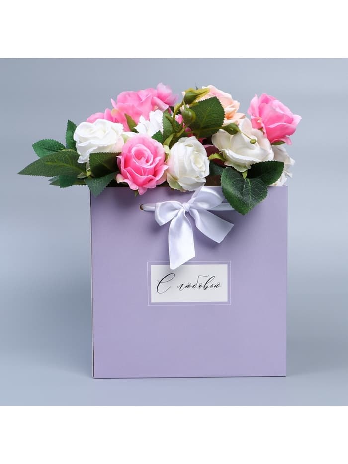 Коробка с лентами «С любовью», 19×19×19 см