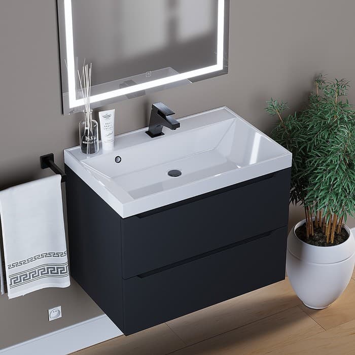 Тумба подвесная Uperwood, под раковину Uperwood Tanos 70, цвет чёрный