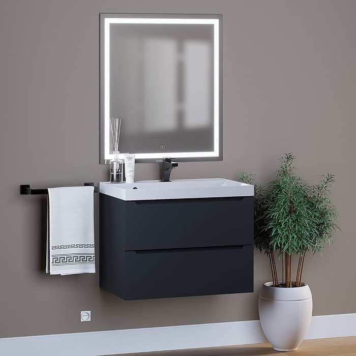 Тумба подвесная Uperwood, под раковину Uperwood Tanos 70, цвет чёрный