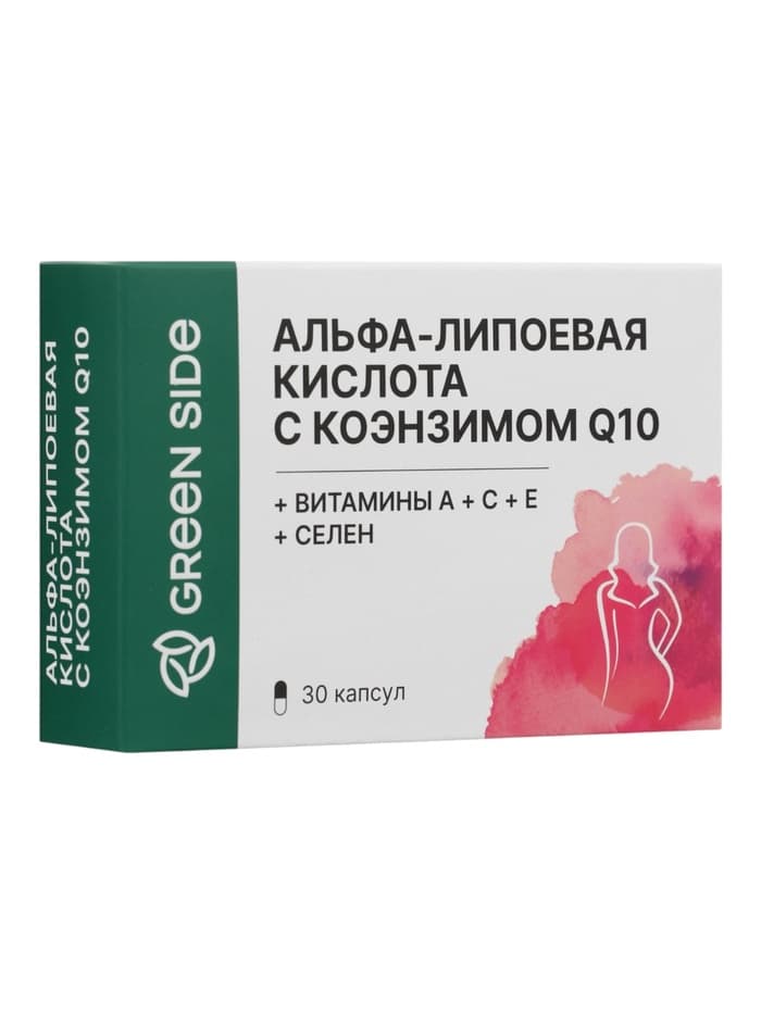 Альфа-липоевая кислота с коэнзимом Q10, витаминами и селеном,30 капсул по 435 мг