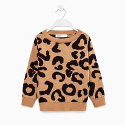 Джемпер для девочки леопардовый KAFTAN, коричневый, размер 32 (110-116 см)