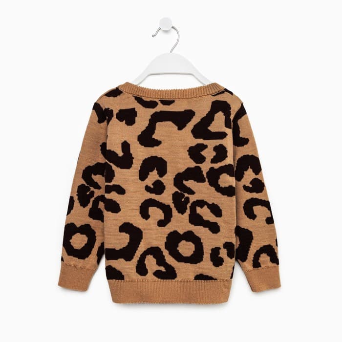 Джемпер для девочки леопардовый KAFTAN, коричневый, размер 32 (110-116 см)