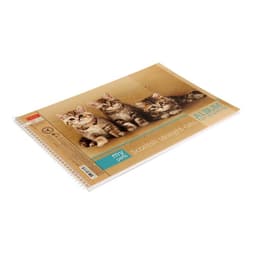 Альбом для рисования А4, 32 листа, на гребне, «Зверьё моё», обложка картон, блок 100 г/м², перфорация на отрыв, МИКС