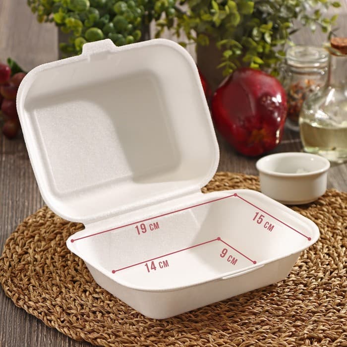 Ланч - бокс для бенто-торта и бургера, 19×15×7 см, полистирол, белый