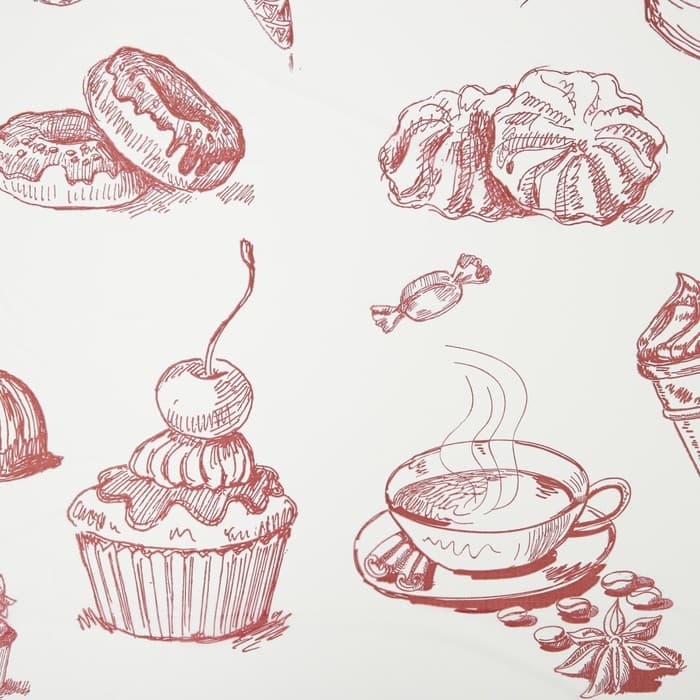 Скатерть на стол «Сладости», рулон 3 шт., без основы, одноразовая, двухсторонняя, 110×180 см