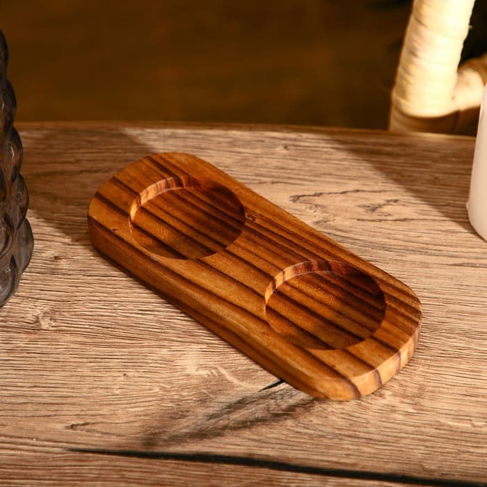 Баночки для специй «Соль, перец», 17×7×6 см, тиковое дерево