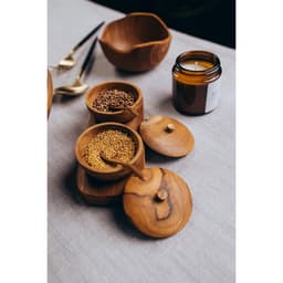 Баночки для специй «Соль, перец», 17×7×6 см, тиковое дерево