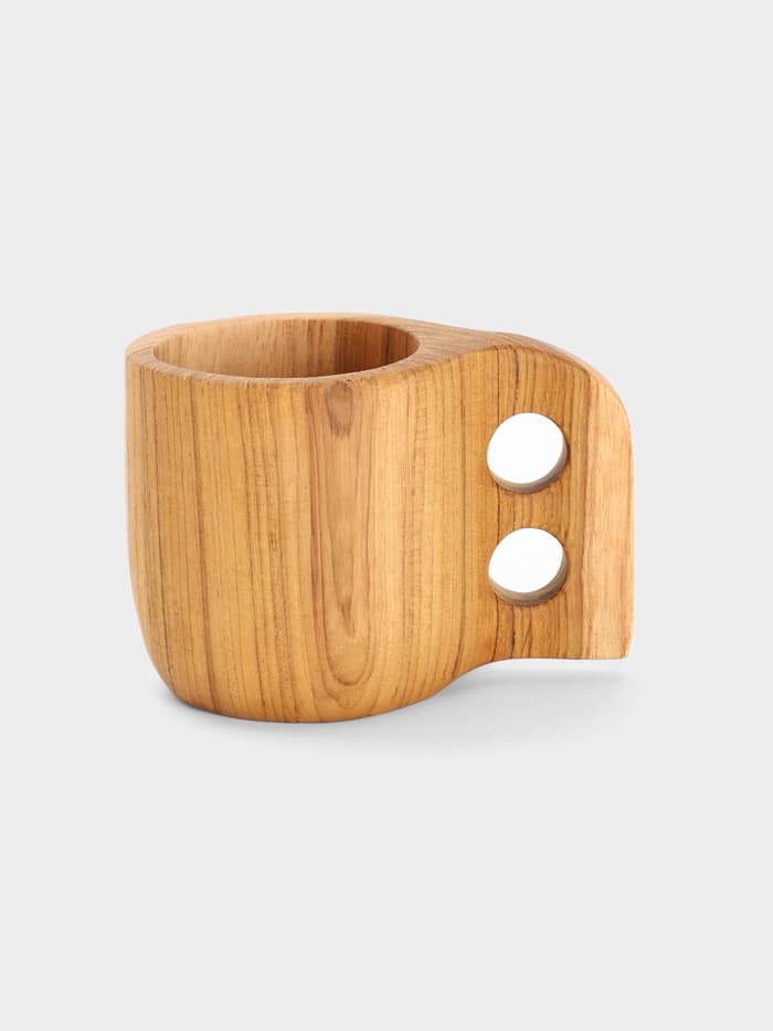 Кружка, 8×8×12 см, тиковое дерево