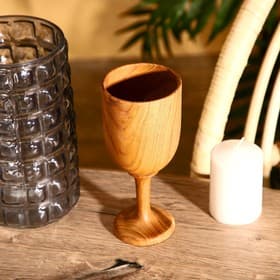 Бокал, 8×8×18 см, тиковое дерево