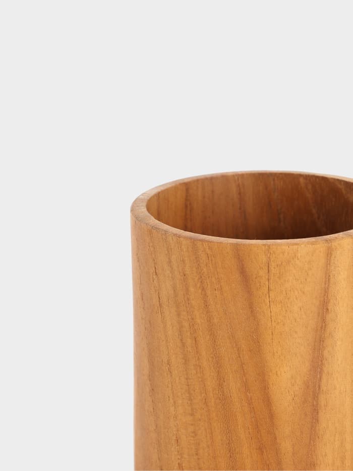 Стакан, 8×8×8 см, тиковое дерево
