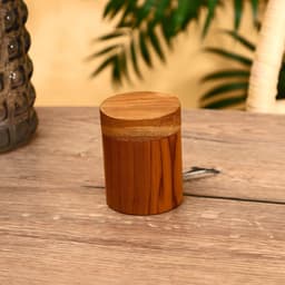 Баночка для приправы, 7×7×9 см, тиковое дерево