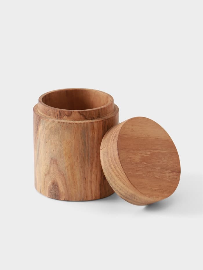 Баночка для приправы, 7×7×9 см, тиковое дерево