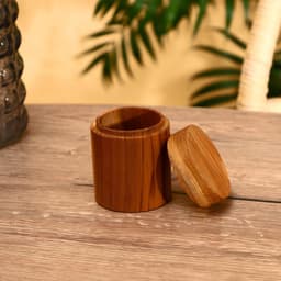 Баночка для приправы, 7×7×9 см, тиковое дерево