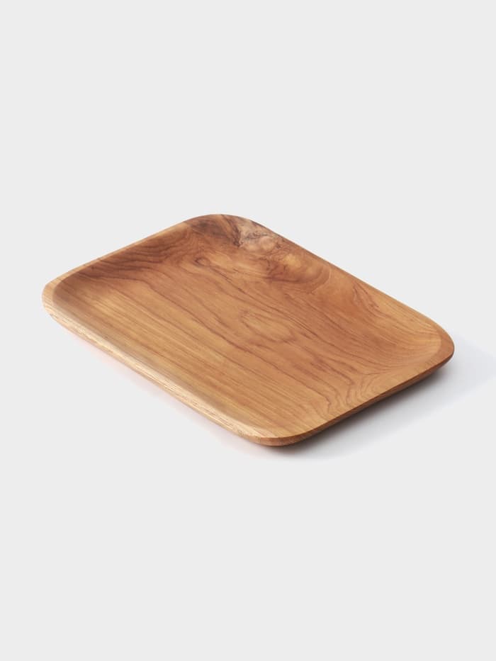 Блюдо, 25×20×2 см, тиковое дерево