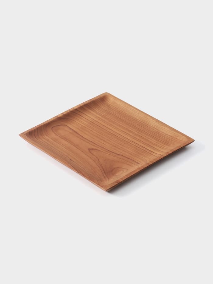 Тарелка квадратная, 25×25×2 см, тиковое дерево