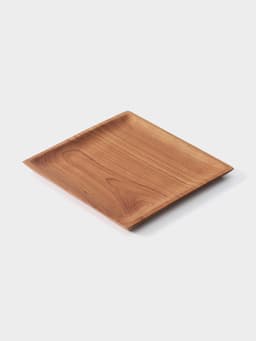 Тарелка квадратная, 25×25×2 см, тиковое дерево