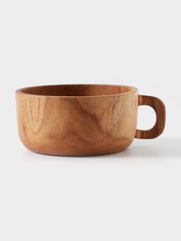 Миска с ручкой, 14×17×7 см, тиковое дерево